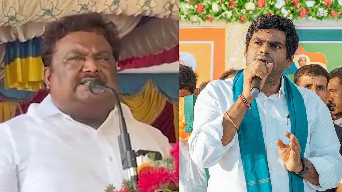 X/@annamalai_k : TN Minister SS Sivasankar (L) TN BJP Chief K Annamalai (R)